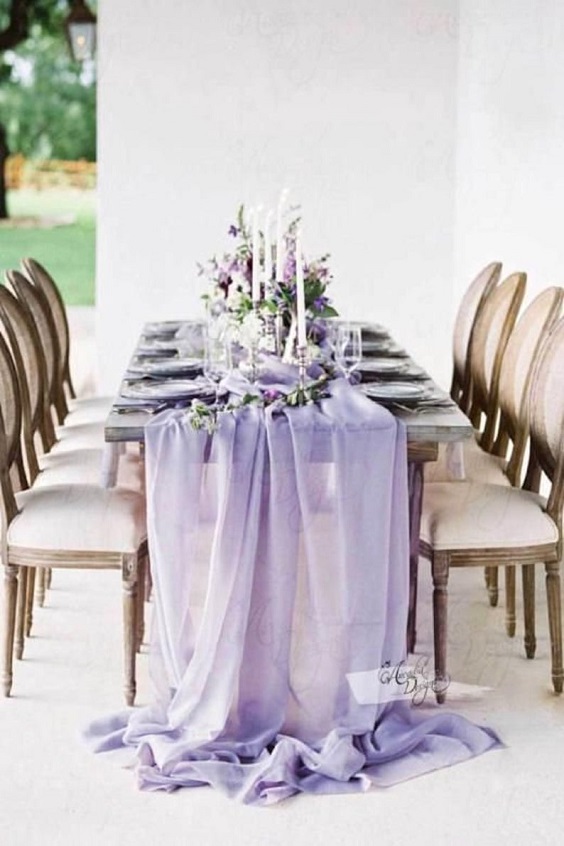 lavender table runner for lavender dusty rose rustic country wedding